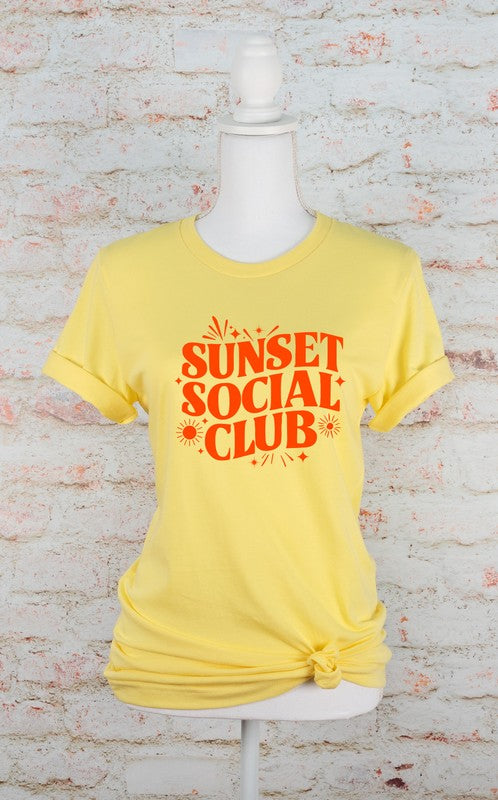 SUNSET SOCIAL CLUB BELLA CANVA GRAPHIC TEE