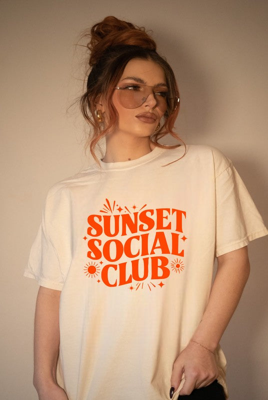 SUNSET SOCIAL CLUB BELLA CANVA GRAPHIC TEE