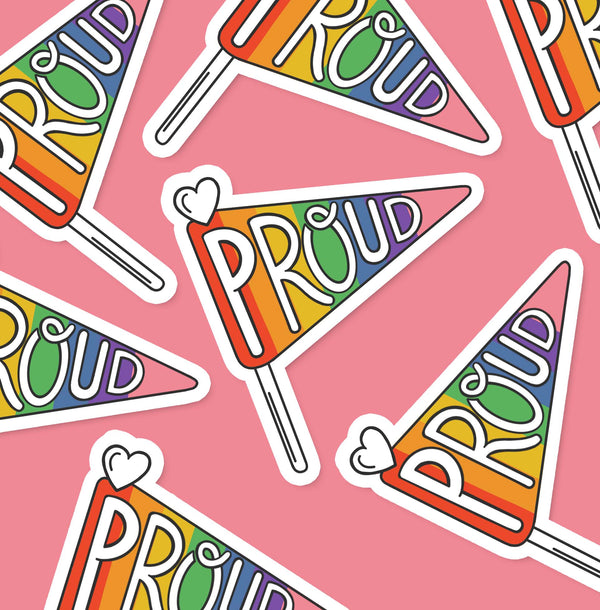 PROUD PRIDE FLAG VINYL STICKER