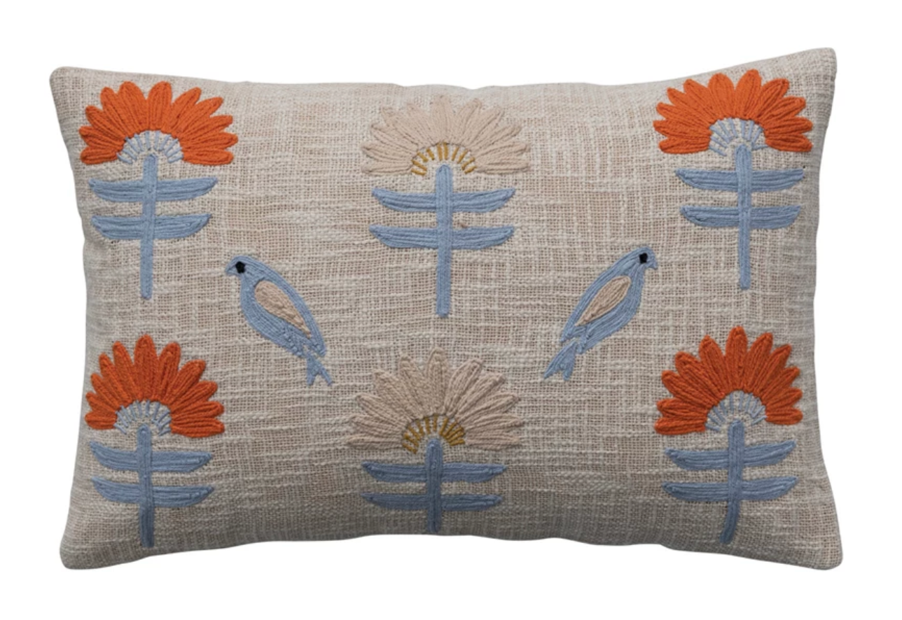 WOVEN COTTON LUMBAR PILLOW