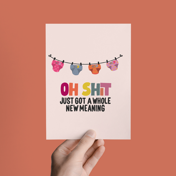 OH SHIT NEWBORN BABY CONGRATULATIONS GREETING CARD