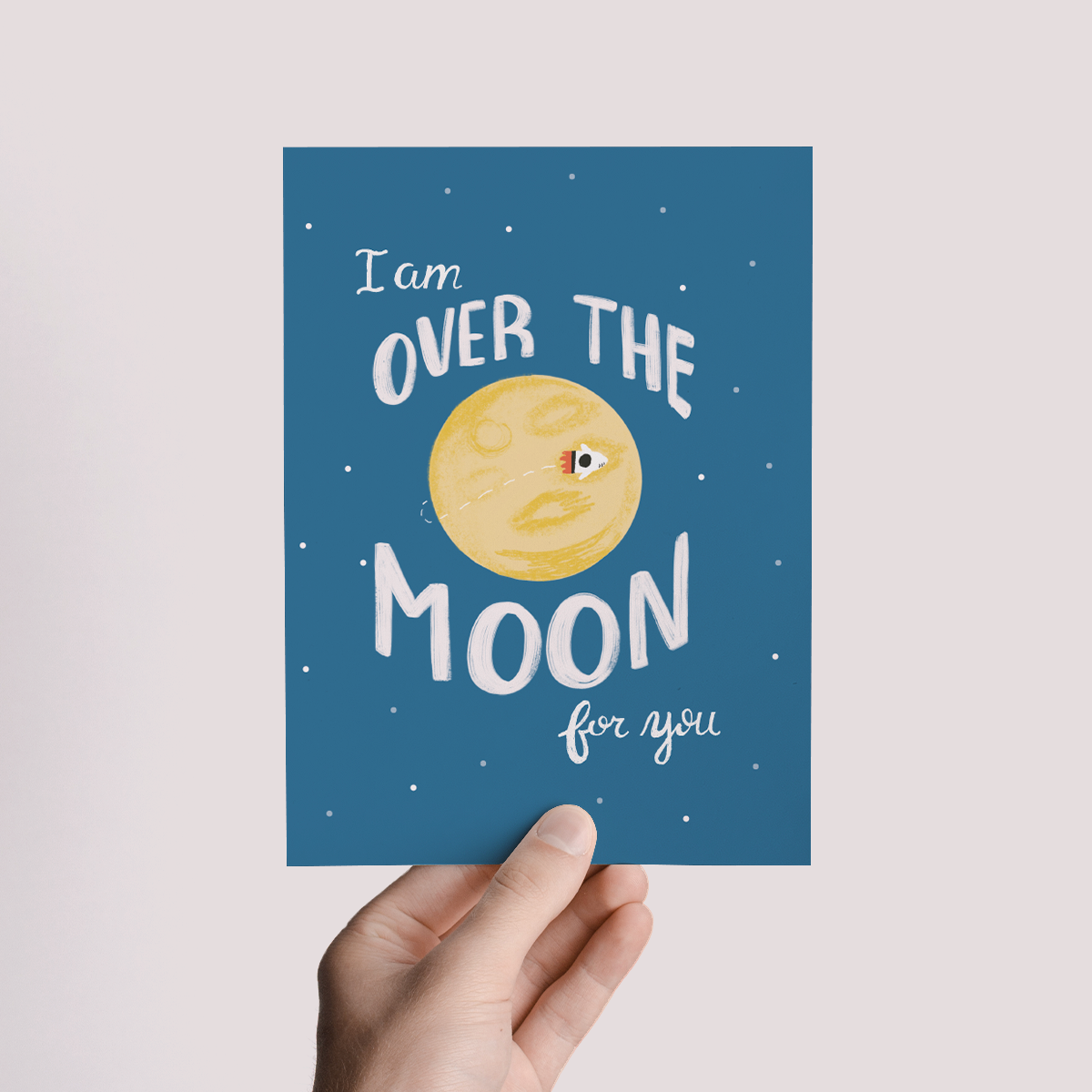 OVER THE MOON FOR YOU CONGRATULATIONS GREETING CARD