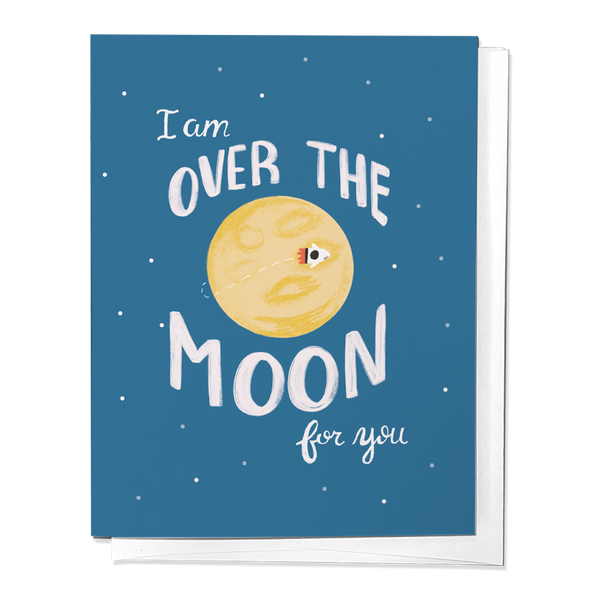 OVER THE MOON FOR YOU CONGRATULATIONS GREETING CARD