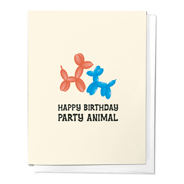 PARTY ANIMAL | BALOON ANIMAL CUTE CHILDRENS BIRTHDAY GREETING CARD