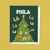 PHILA LA LA PHILLY SPORTS HOLIDAY CHRISTMAS GREETING CARD