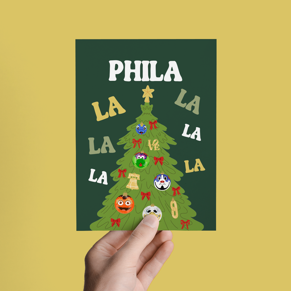 PHILA LA LA PHILLY SPORTS HOLIDAY CHRISTMAS GREETING CARD