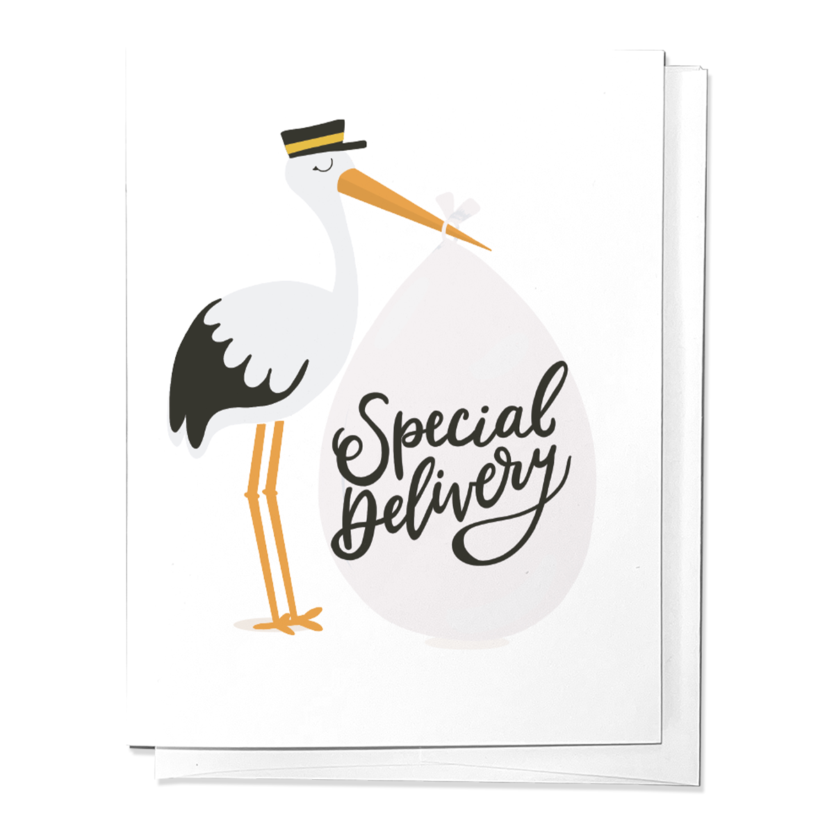 SPECIAL DELIVERY STORK BABY NEWBORN CONGRATS GREETING CARD