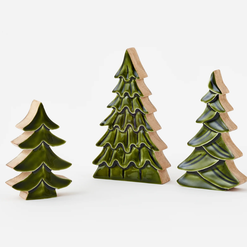 SHINY GREEN WOOD TREE BLOCK
