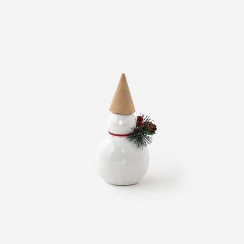 CONE HAT SNOWMAN, PORCELAIN