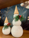 CONE HAT SNOWMAN, PORCELAIN