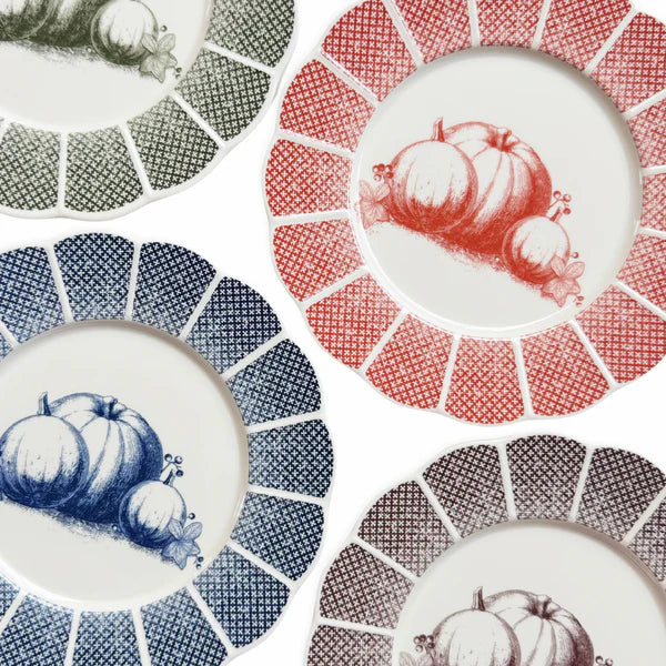 PUMPKIN SCALLOPED MELAMINE PLATE, 8"