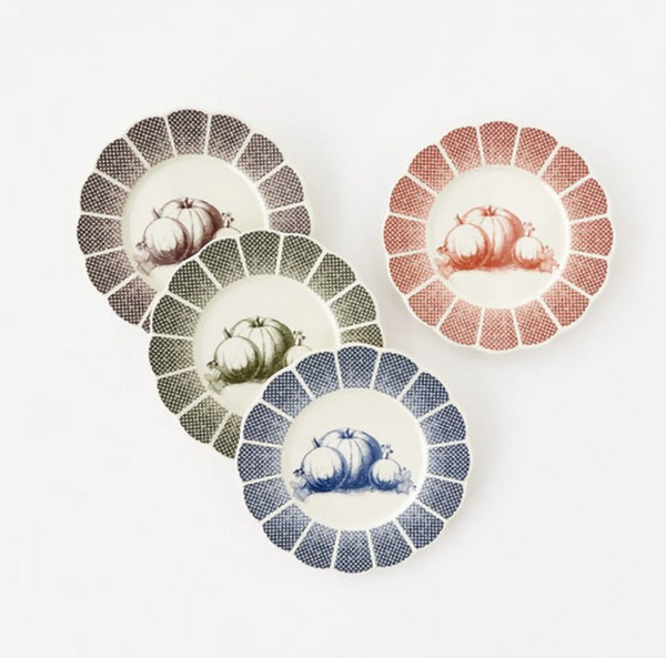 PUMPKIN SCALLOPED MELAMINE PLATE, 8"