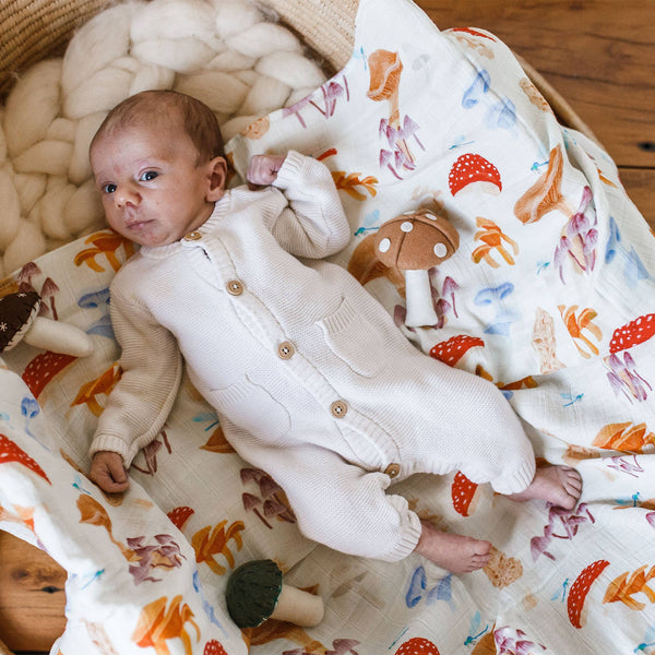 MUSHROOMS BABY SWADDLE