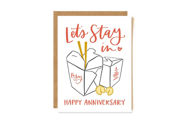 ANNIVERSARY TAKEOUT LETTERPRESS GREETING CARD