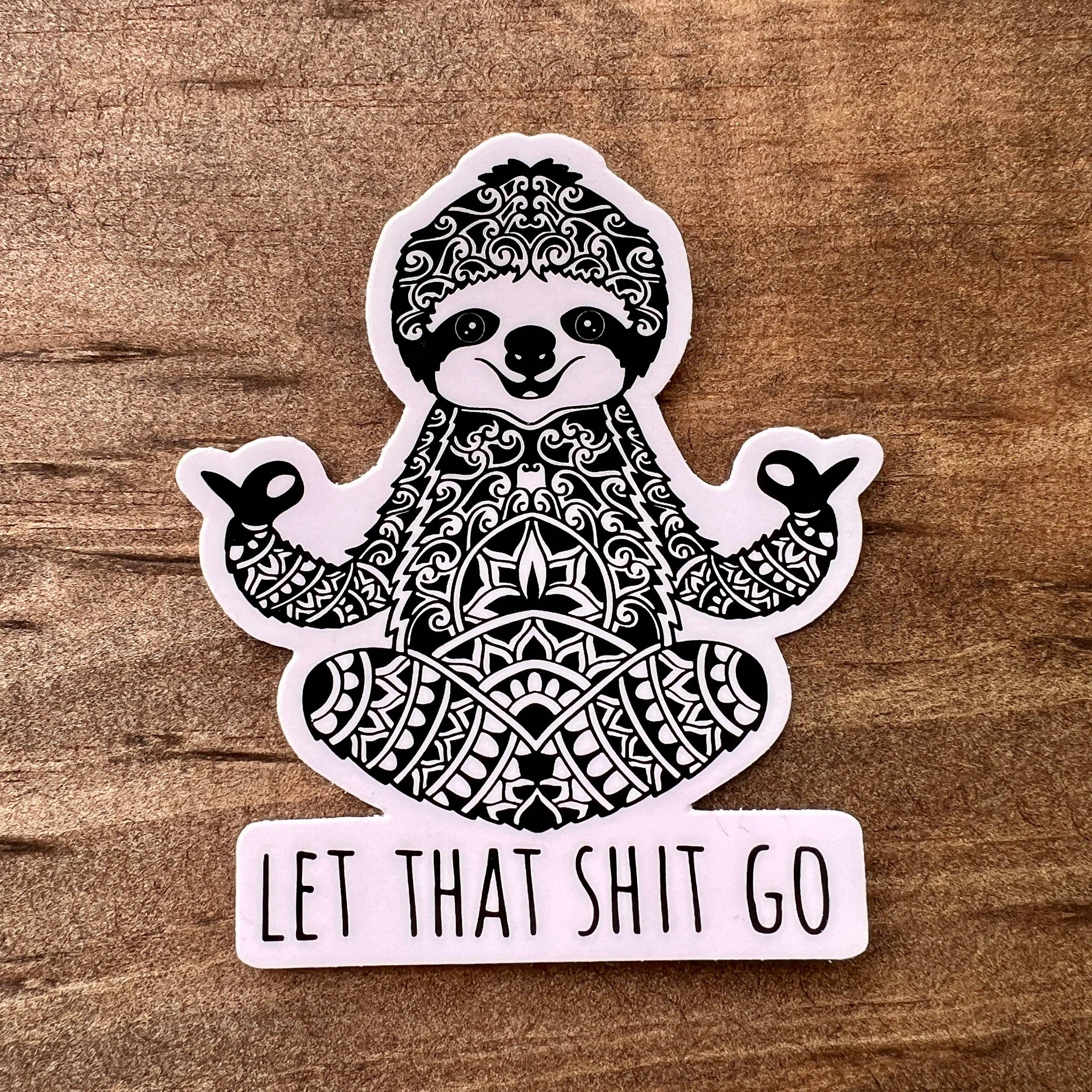 YOGA SLOTH STICKER - WEATHERPROOF - 3.5 INCH