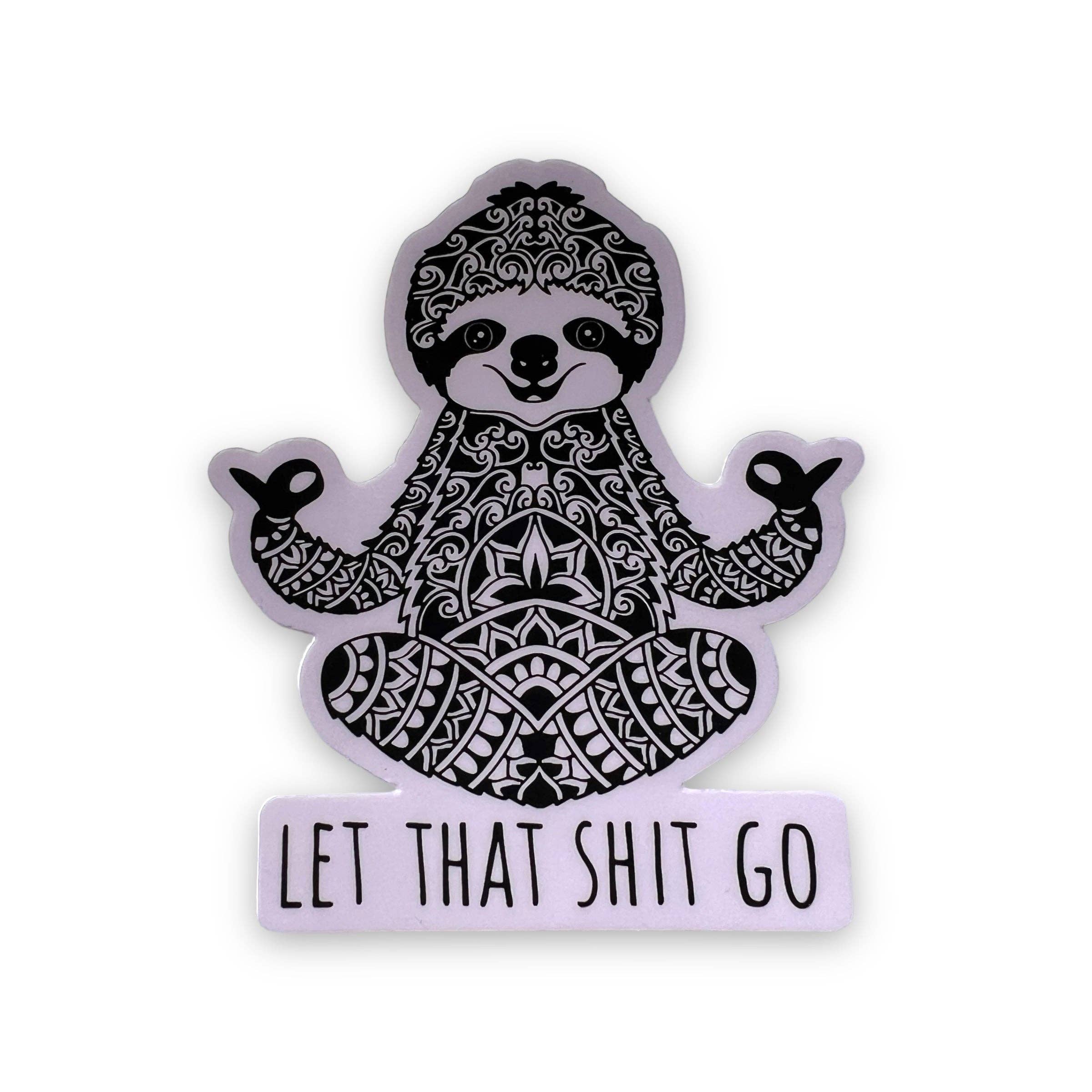 YOGA SLOTH STICKER - WEATHERPROOF - 3.5 INCH