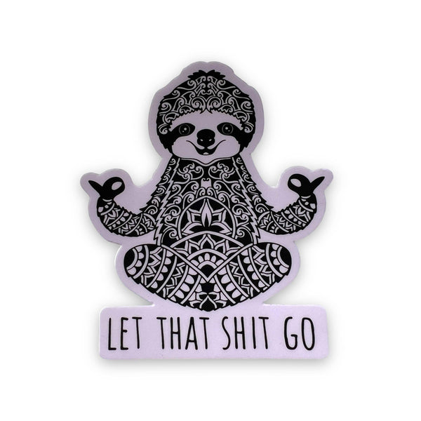 YOGA SLOTH STICKER - WEATHERPROOF - 3.5 INCH