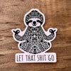 YOGA SLOTH STICKER - WEATHERPROOF - 3.5 INCH