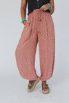 EMBERLYN CLAY WIDE LEG CINCHED PANTS