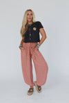 EMBERLYN CLAY WIDE LEG CINCHED PANTS