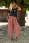 EMBERLYN CLAY WIDE LEG CINCHED PANTS