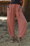 EMBERLYN CLAY WIDE LEG CINCHED PANTS