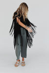 WESTERN SHOWSTOPPER FRINGE TOP - BLACK