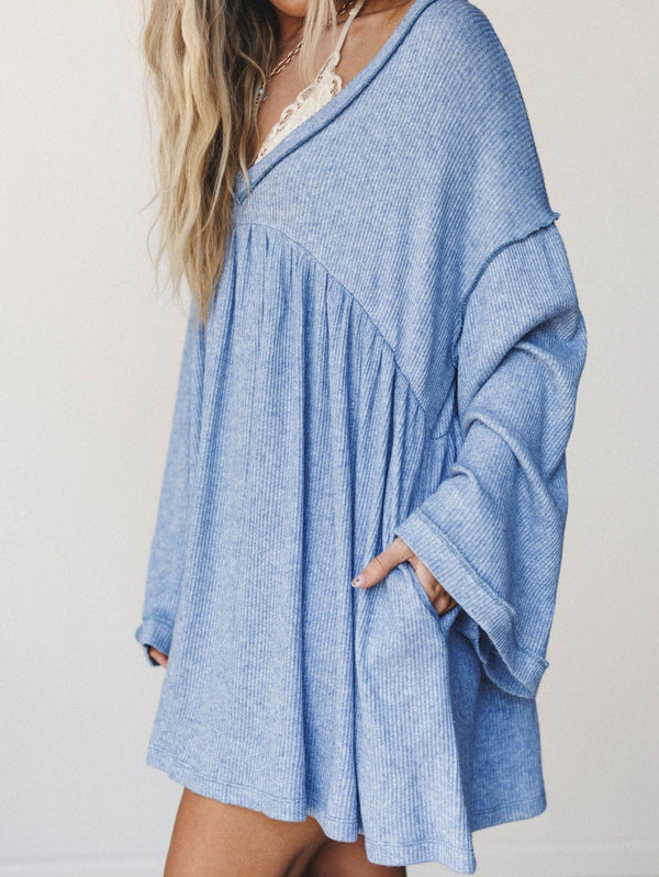 CAREFREE HIPPIE SLEEVE MINI DRESS