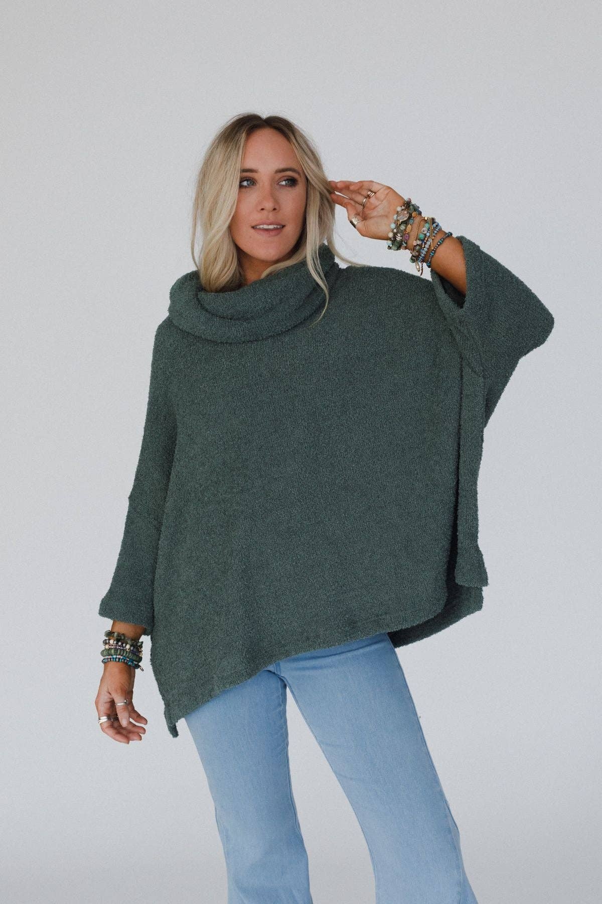 HARTLIE SWEATER TOP - BASIL