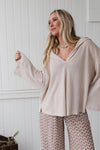 SERENE TEXTURED TOP -OATMEAL