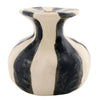 BLACK STRIPED CERAMIC CANDLE HOLDER - SMALL