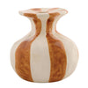 ORANGE STRIPED CERAMIC CANDLE HOLDER - SMALL
