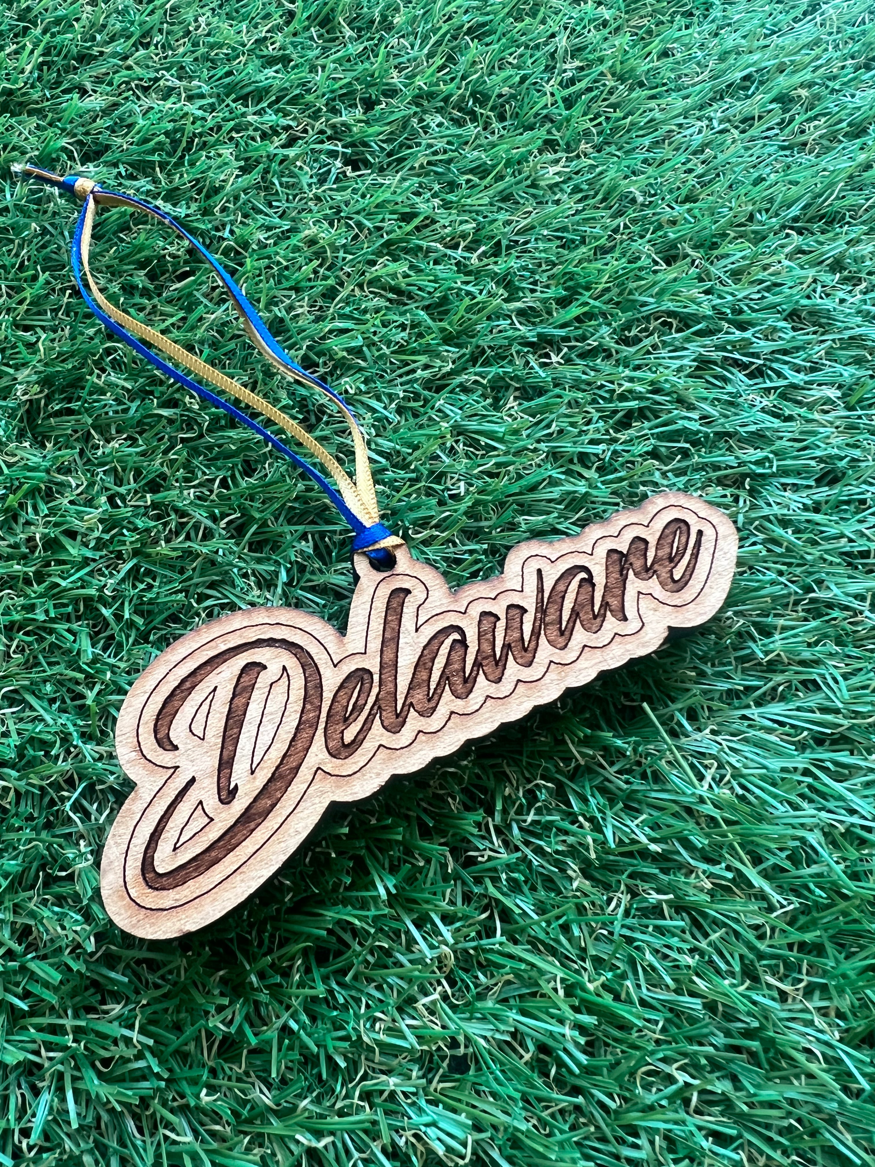 DELAWARE SCRIPT NAME ORNAMENT