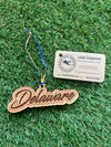 DELAWARE SCRIPT NAME ORNAMENT