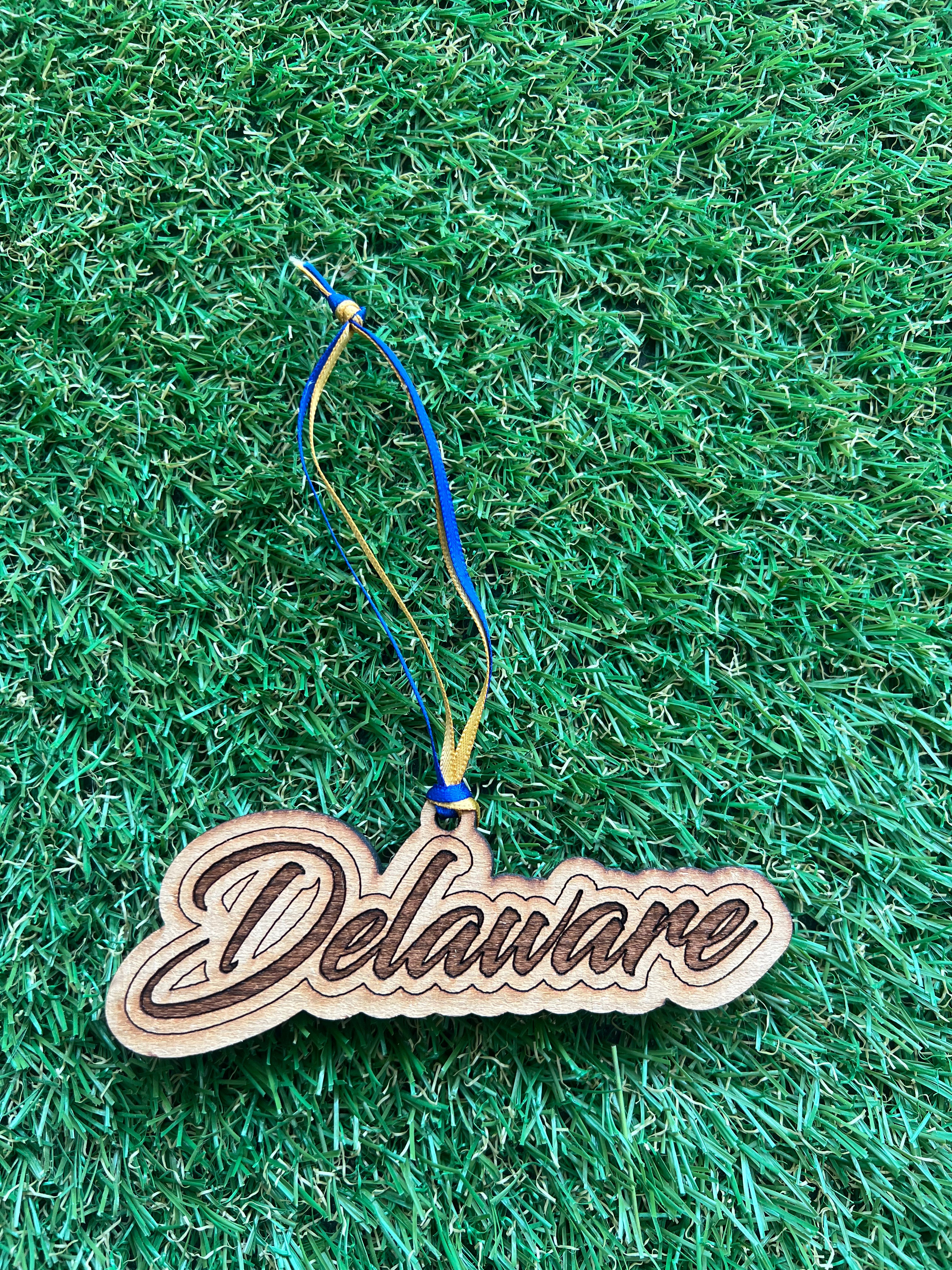 DELAWARE SCRIPT NAME ORNAMENT