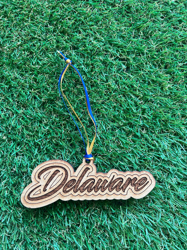 DELAWARE SCRIPT NAME ORNAMENT