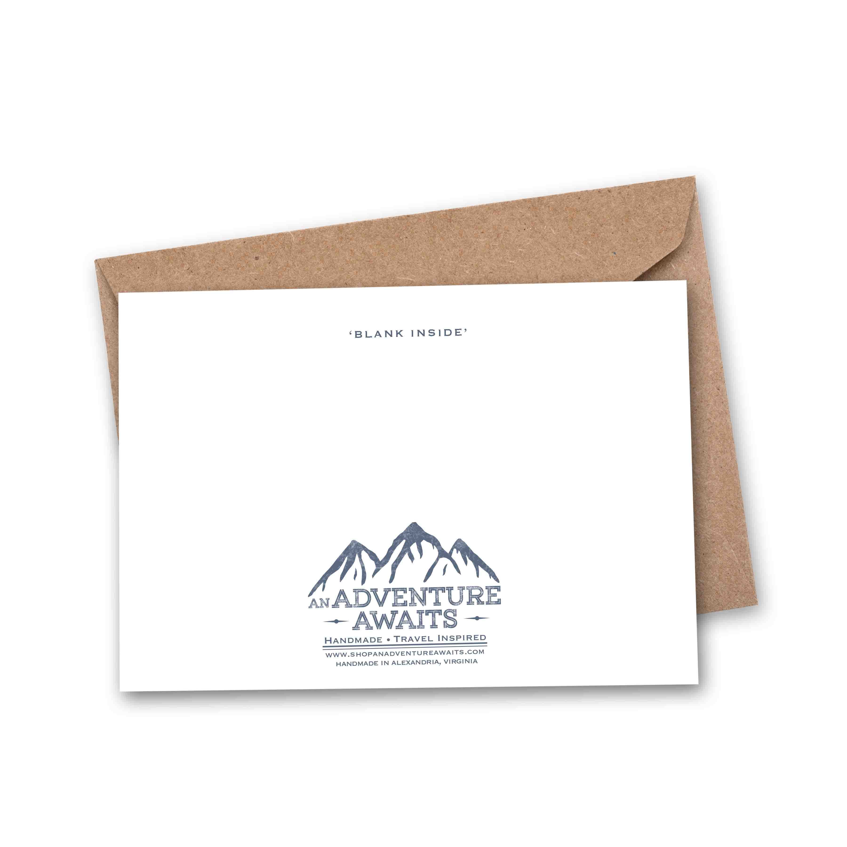 THE MOUNTAINS ARE CALLING TRAVEL GREETING CARD