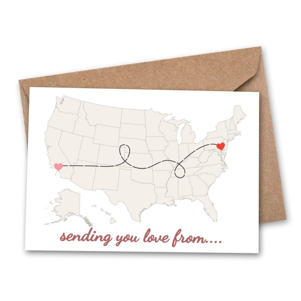 DIY SENDING LOVE HEART LONG DISTANCE GREETING CARD