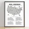NHL ARENAS CHECKLIST POSTER (NATIONAL HOCKEY LEAGUE)