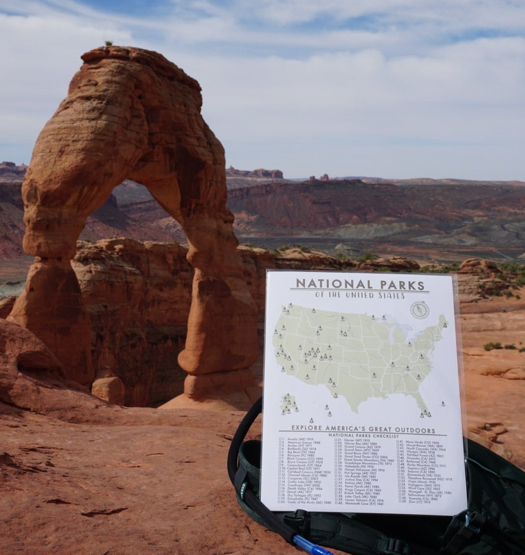 FRAMED NATIONAL PARKS CHECKLIST - 63 PARKS