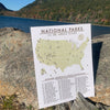 NATIONAL PARKS MAP CHECKLIST POSTER - 63 PARKS