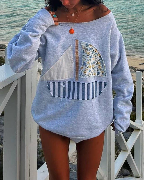 LONG SLEEVE SAILBOAT TOP