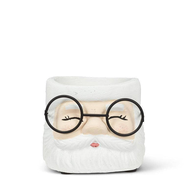 SMALL SANTA PLANTER WITH GLASSES
