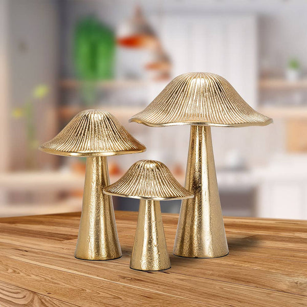 RIBBED MUSHROOM - GOLD: LARGE (7"H)