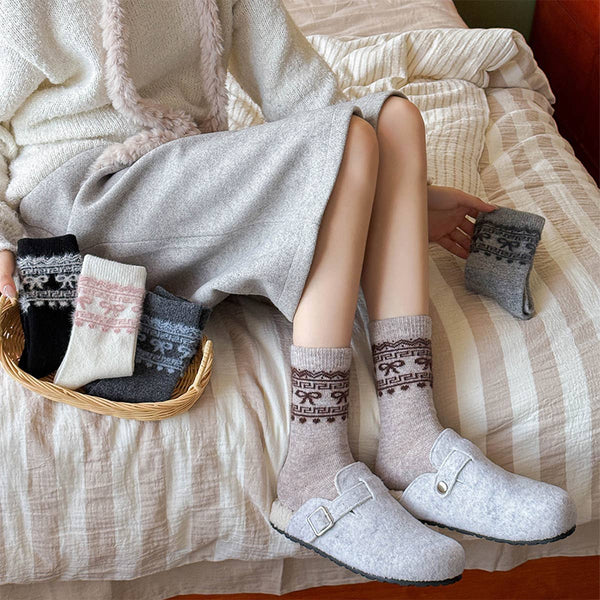 WARM MID-CALF SOCKS LIGHT GREY / (OS)