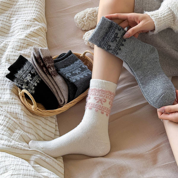 WARM MID-CALF SOCKS LIGHT GREY / (OS)