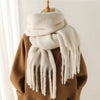 FAUX MOHAIR TASSEL SCARF