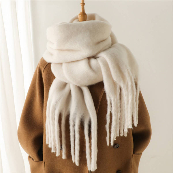 FAUX MOHAIR TASSEL SCARF
