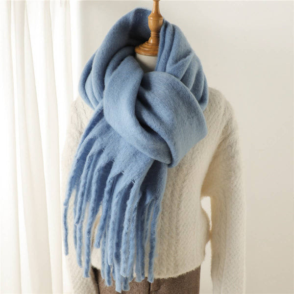 FAUX MOHAIR TASSEL SCARF
