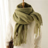 FAUX MOHAIR TASSEL SCARF
